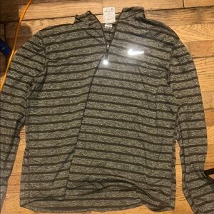 Nike Men's Black and Gray Zip-Up Sweater